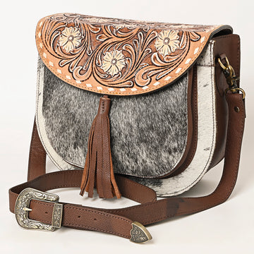 American Darling Cross Body Hand Tooled Hair on-Genuine Leather Western Women Bag Handbag Purse | Crossbody for Cute